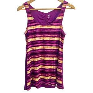 GAIAM Purple Abstract Striped Activewear Tank Top, M